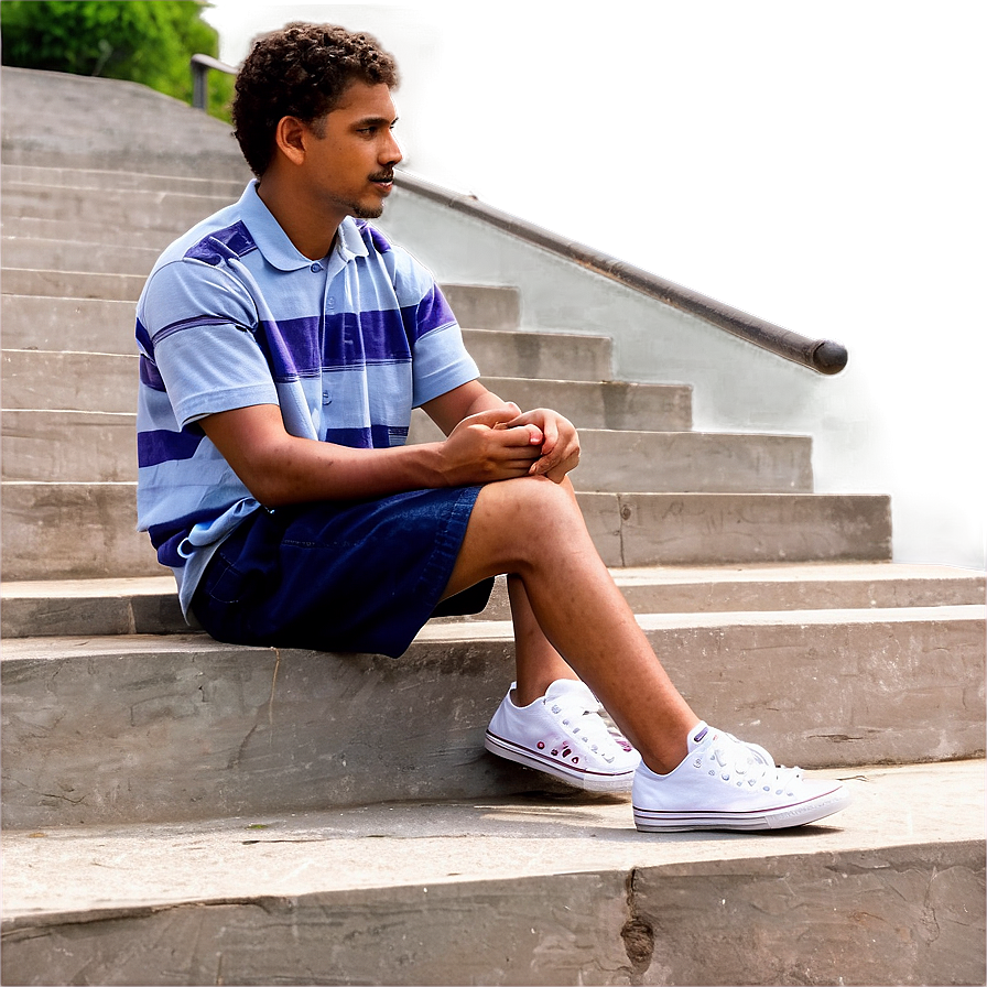 People Sitting On Stairs Png 05252024 PNG image