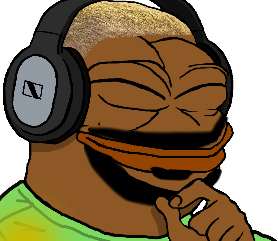 Pepe The Frog Listeningto Music PNG image