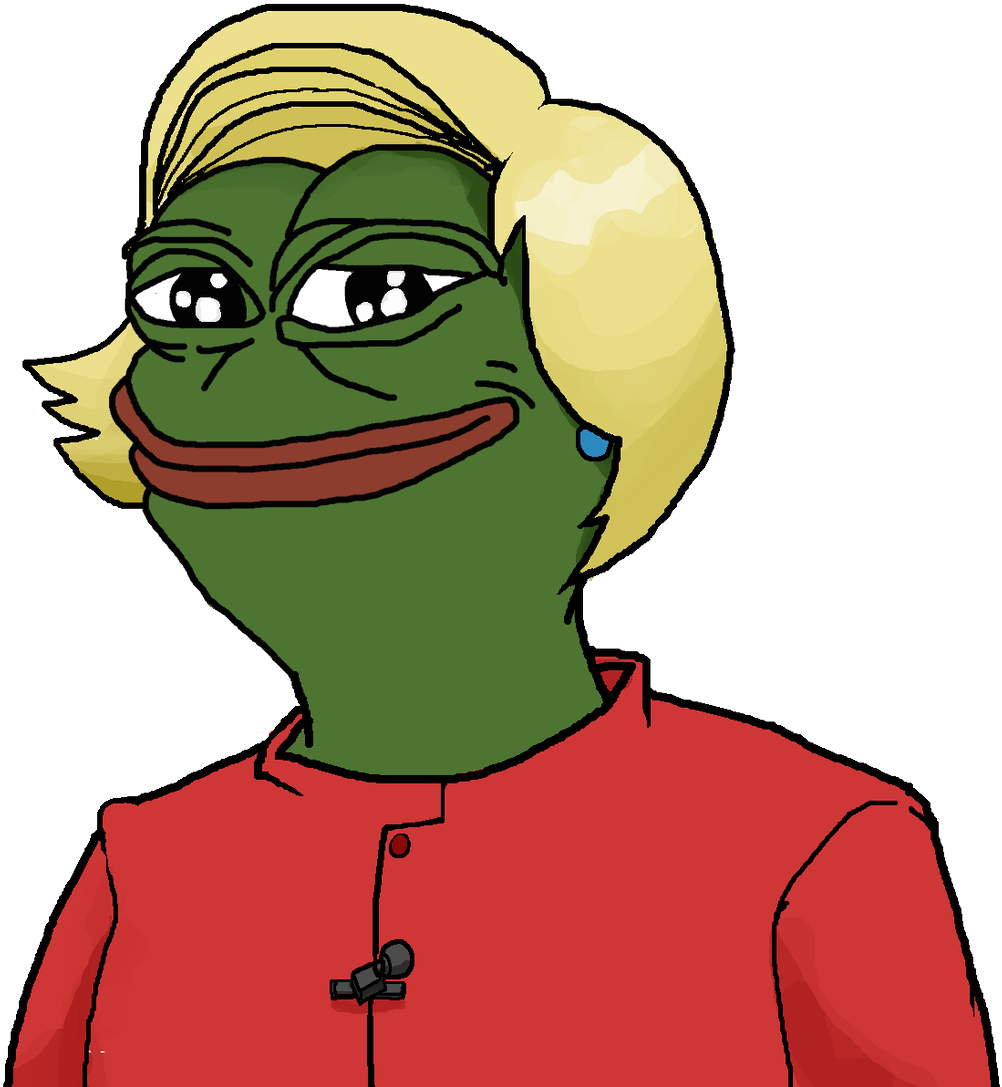 Pepe The Frog Styled Characterin Red Shirt PNG image