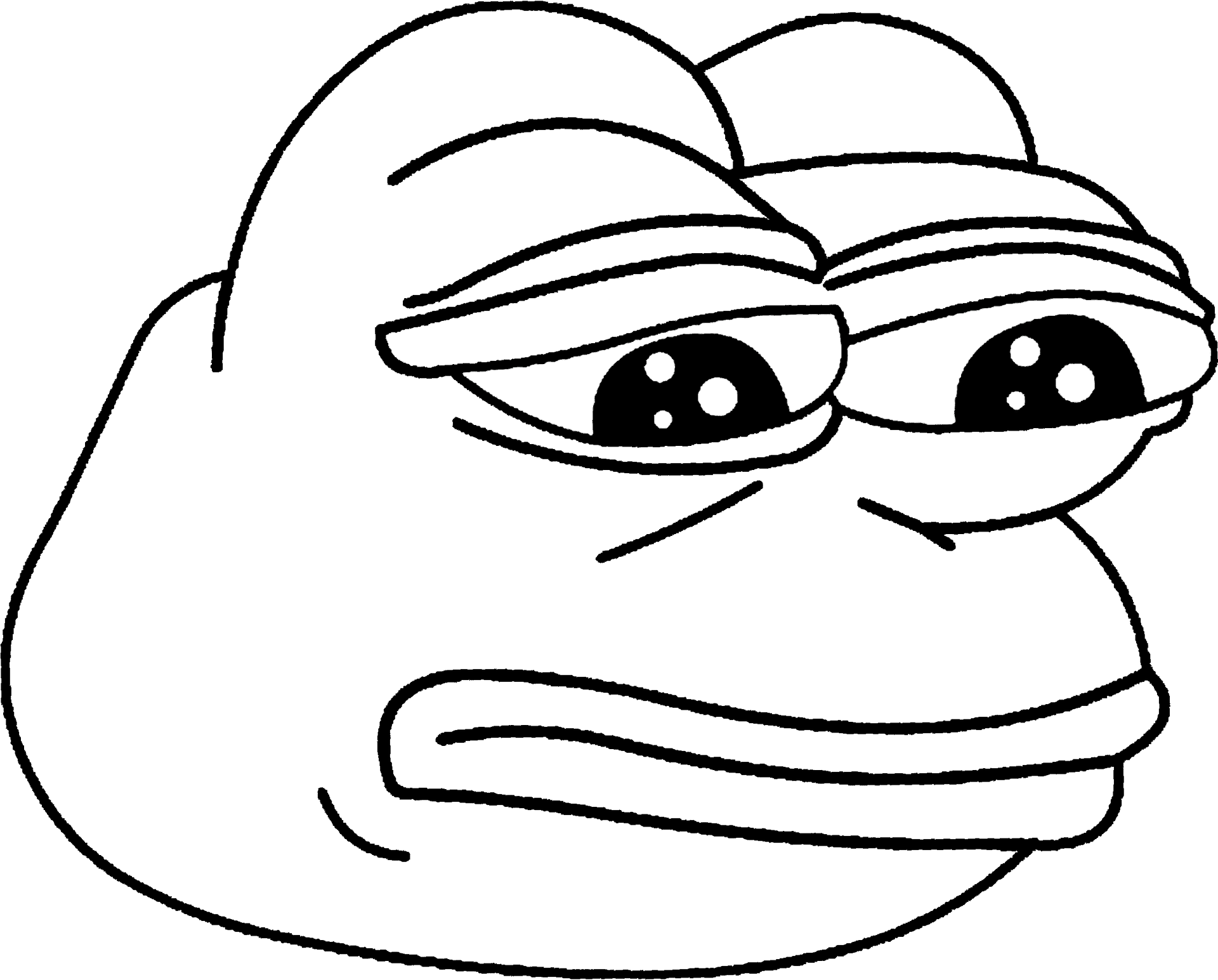 Pepethe Frog Sad Expression PNG image