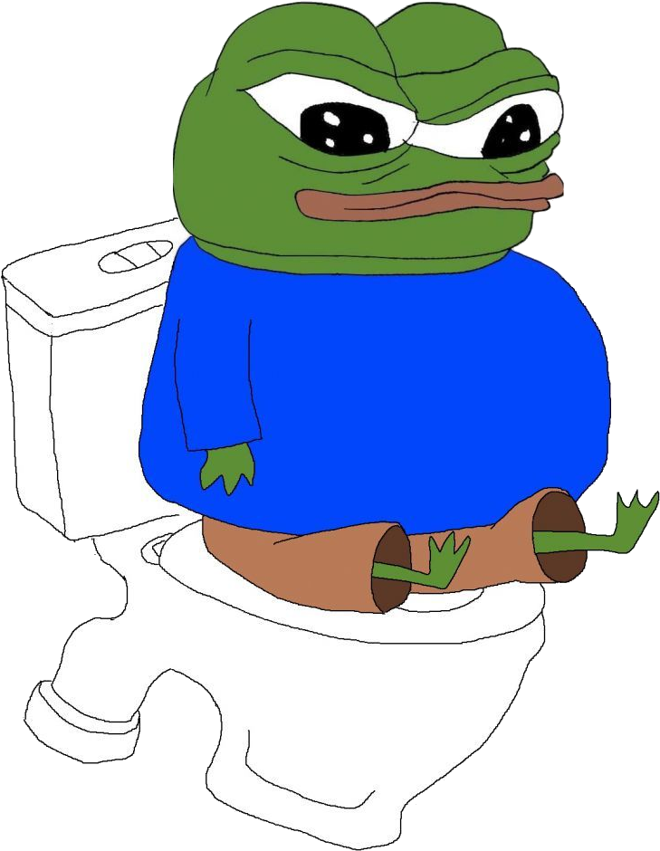 Pepethe Frog Sittingon Toilet PNG image