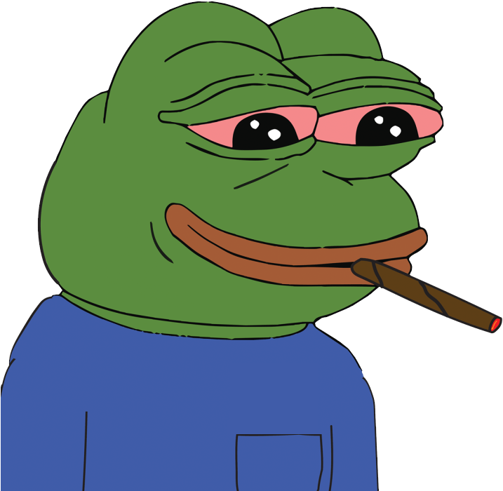 Pepethe Frog Smoking Cigar PNG image