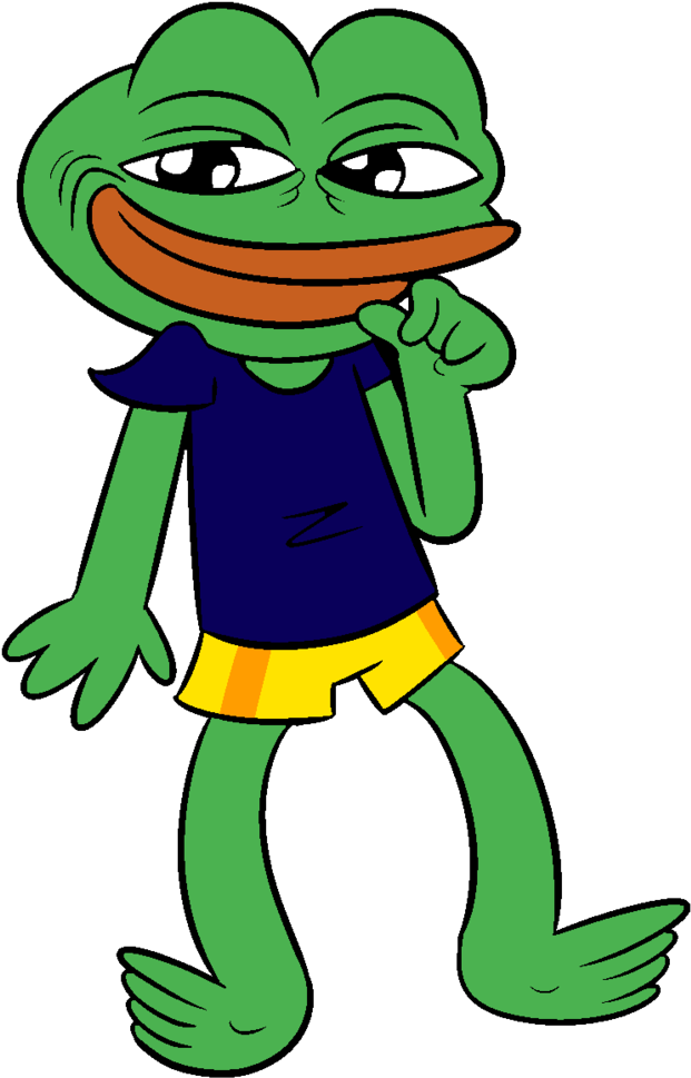 Pepethe Frog Standing Smug PNG image