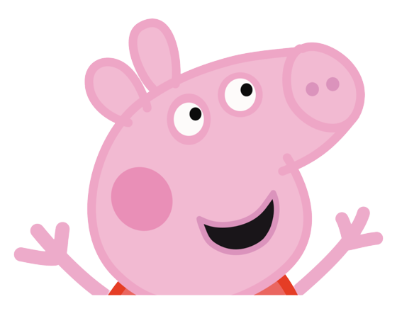 Peppa Pig Cheerful Character Illustration PNG image