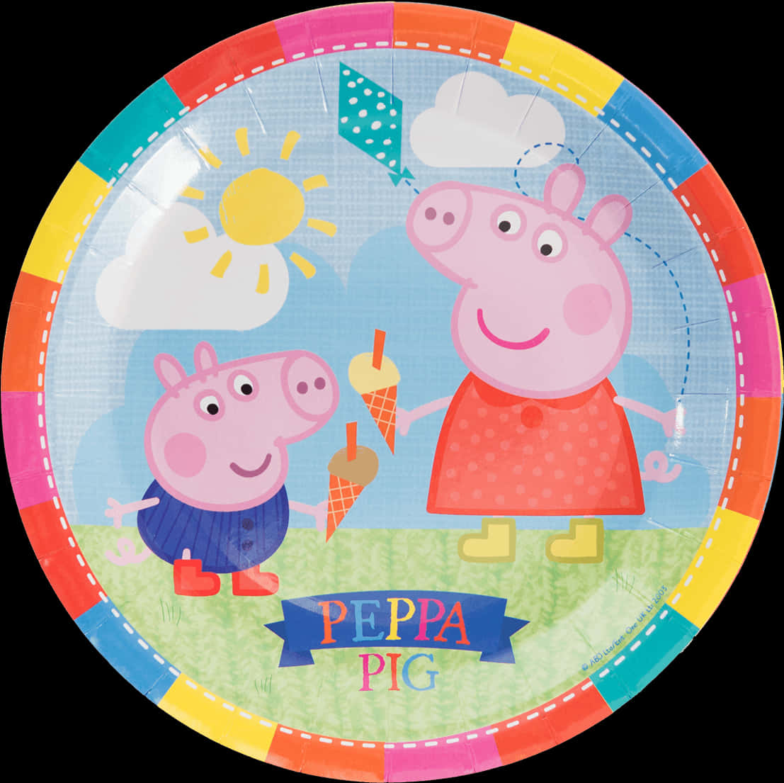 Peppa Pig Sunny Day Party Plate PNG image