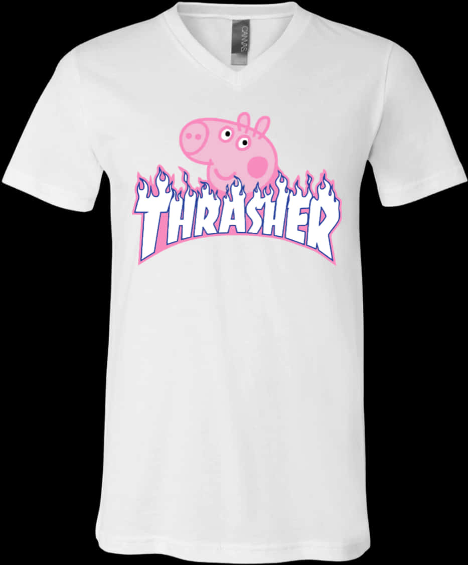 Peppa Pig Thrasher T Shirt Design PNG image