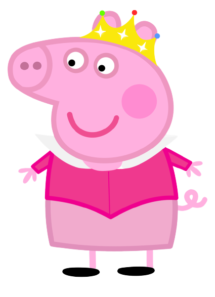 Peppa Pig Wearing Crown PNG image