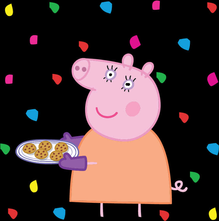 Peppa Pig With Cookies Celebration PNG image