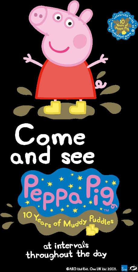 Peppa Pig10 Years Anniversary Poster PNG image