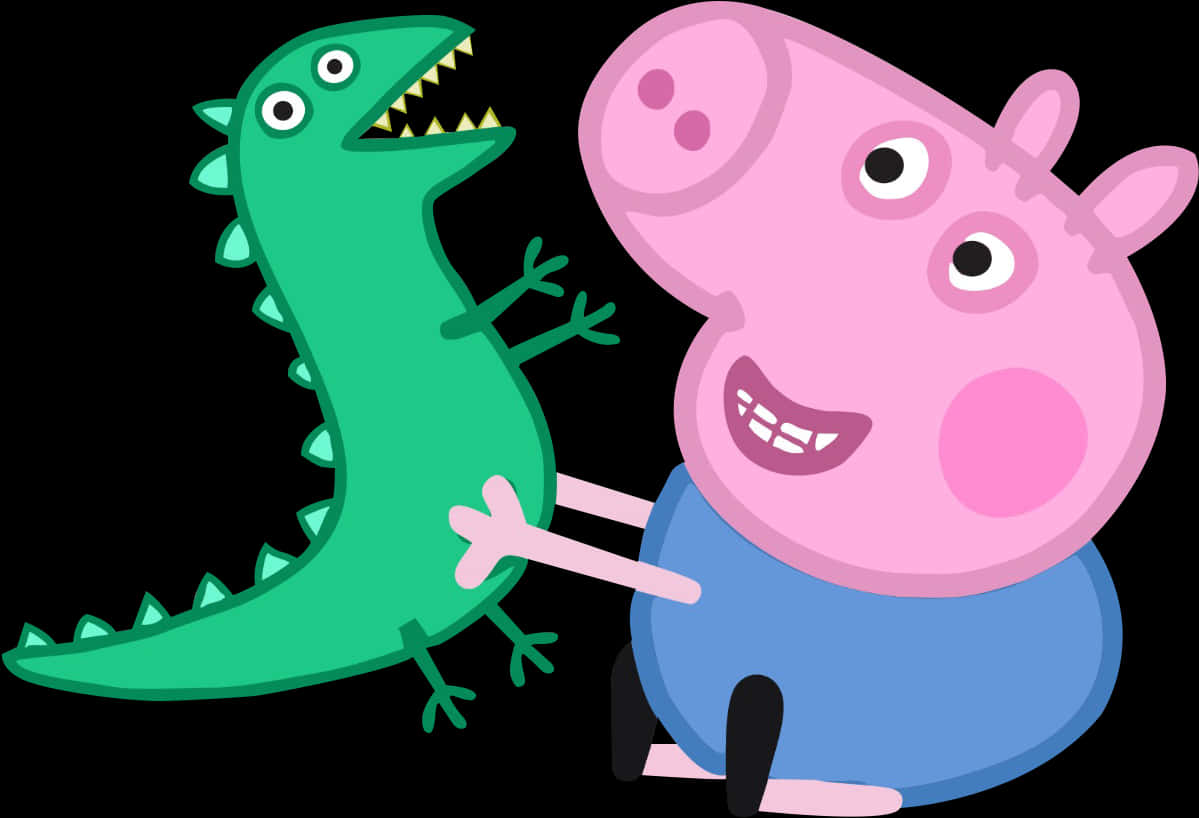 Peppa Pigand George Dinosaur Toy PNG image