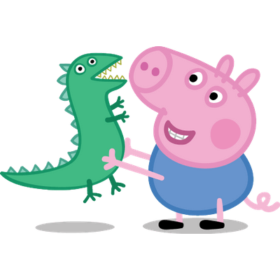 Peppa Pigand Georgewith Dinosaur Toy PNG image