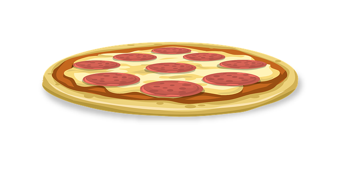 Pepperoni Pizza Cartoon Illustration PNG image
