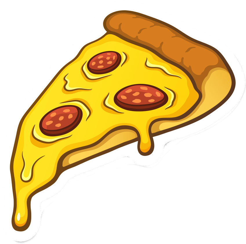 Pepperoni Pizza Slice Cartoon Illustration PNG image