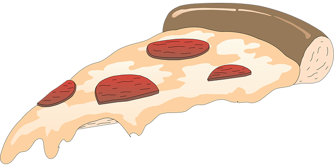 Pepperoni Pizza Slice Cartoon PNG image