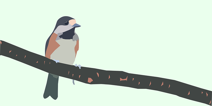 Perched Sparrow Illustration PNG image