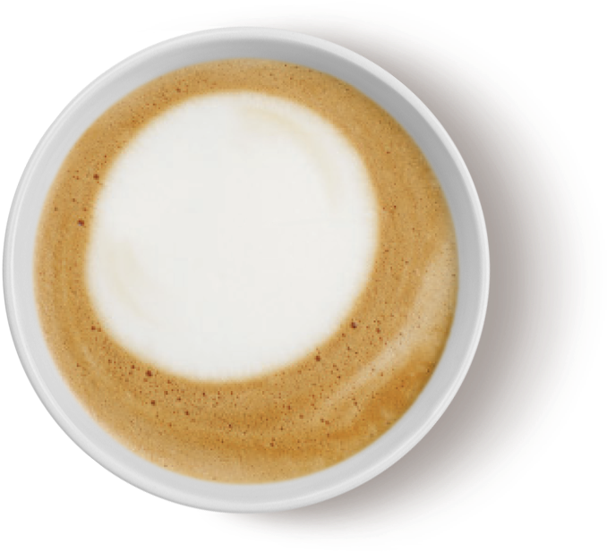 Perfect Cappuccino Top View PNG image