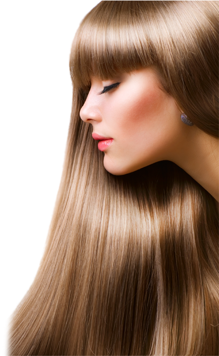 Perfect Straight Hairwith Bangs PNG image