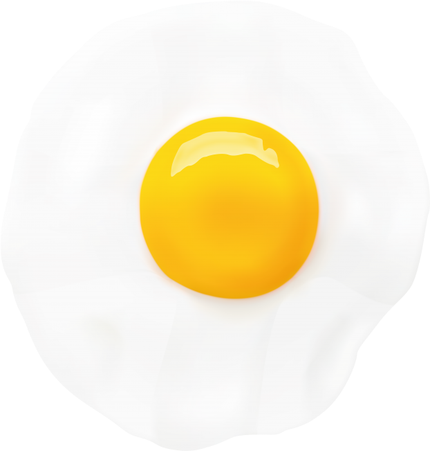 Perfectly Fried Egg Top View PNG image