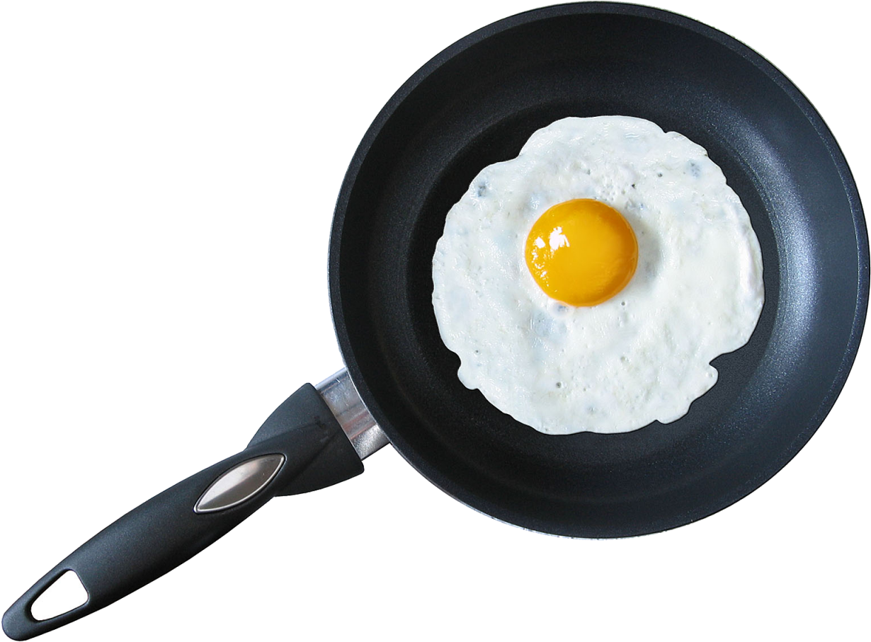 Perfectly Fried Eggin Pan PNG image