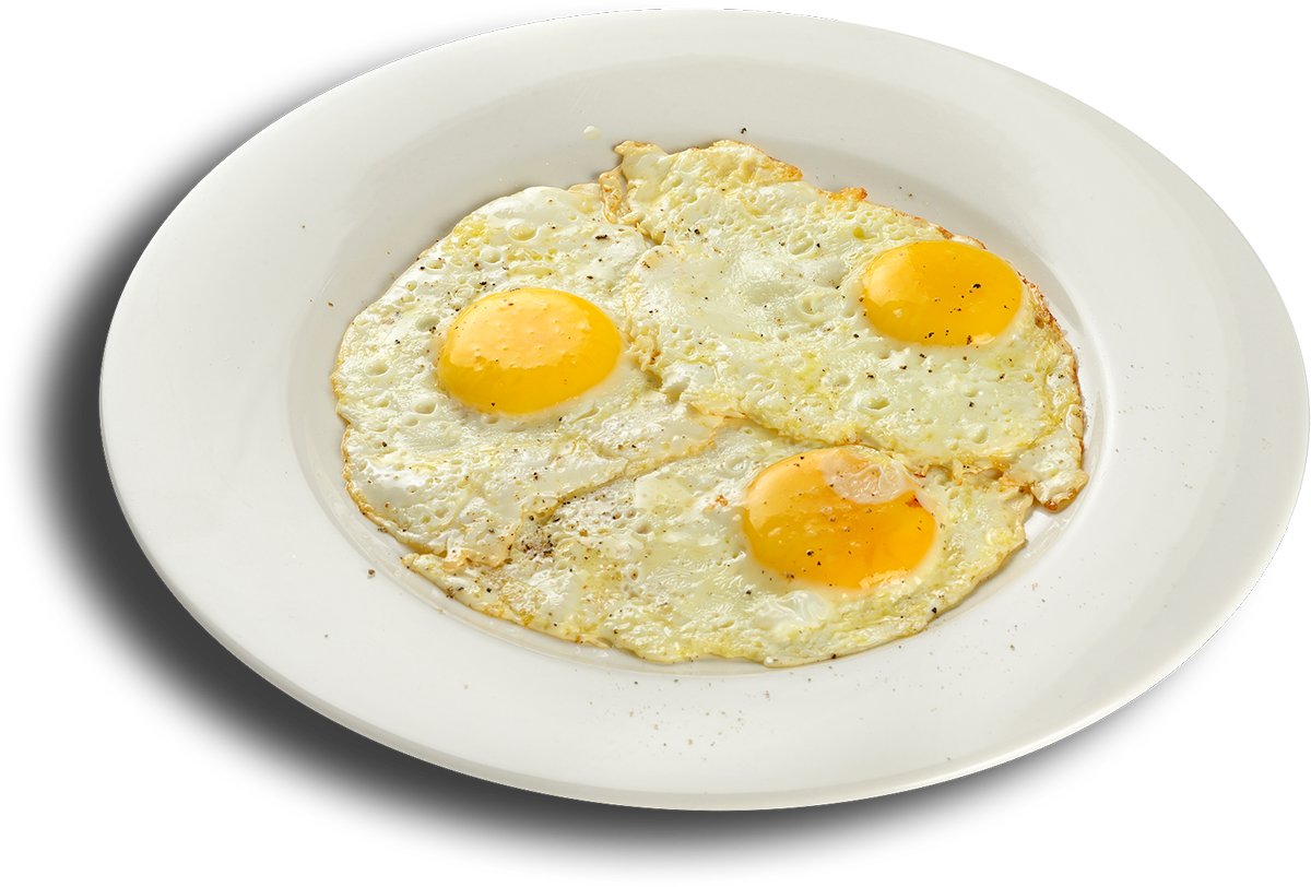 Perfectly Fried Eggson Plate PNG image