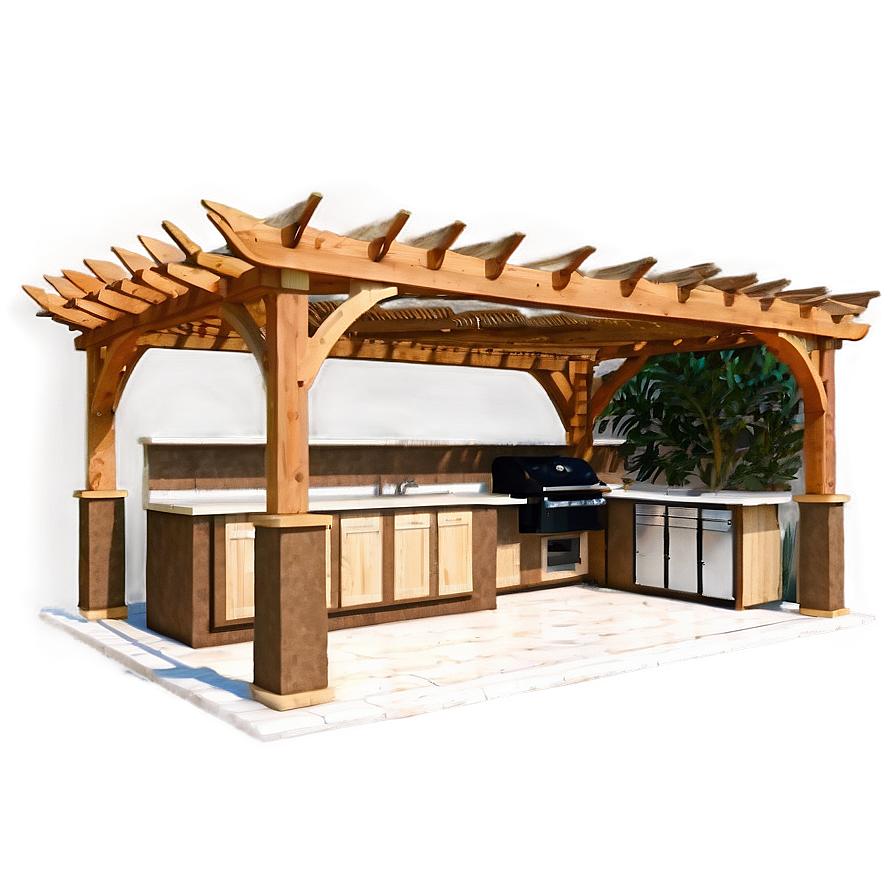 Pergola For Outdoor Kitchen Png Llo PNG image