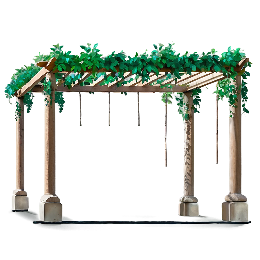 Pergola With Hanging Plants Png 06132024 PNG image