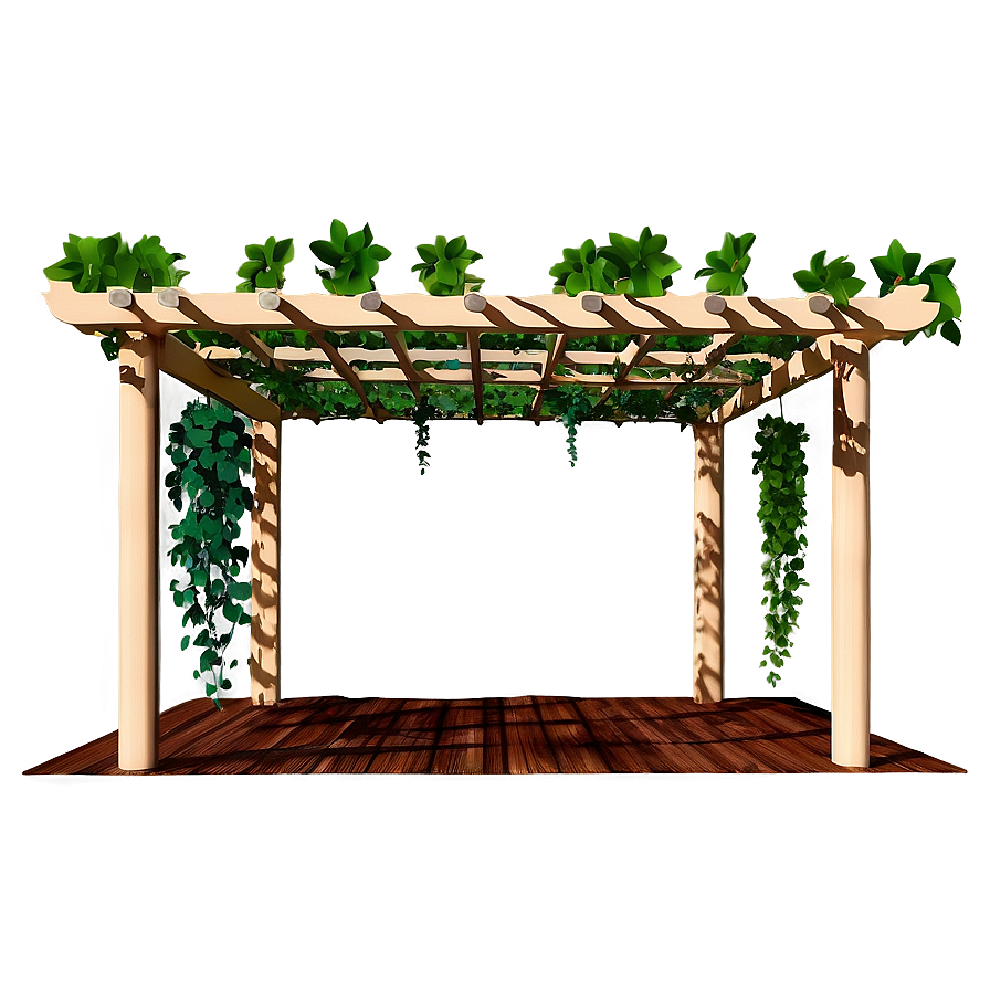 Pergola With Hanging Plants Png Bnp92 PNG image