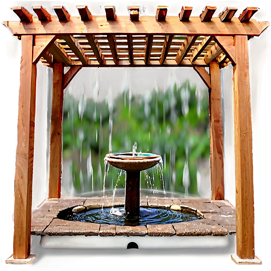 Pergola With Water Feature Png Swq PNG image