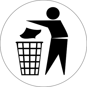 Person Disposing Trash Icon PNG image