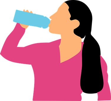 Person Drinking Water Vector PNG image