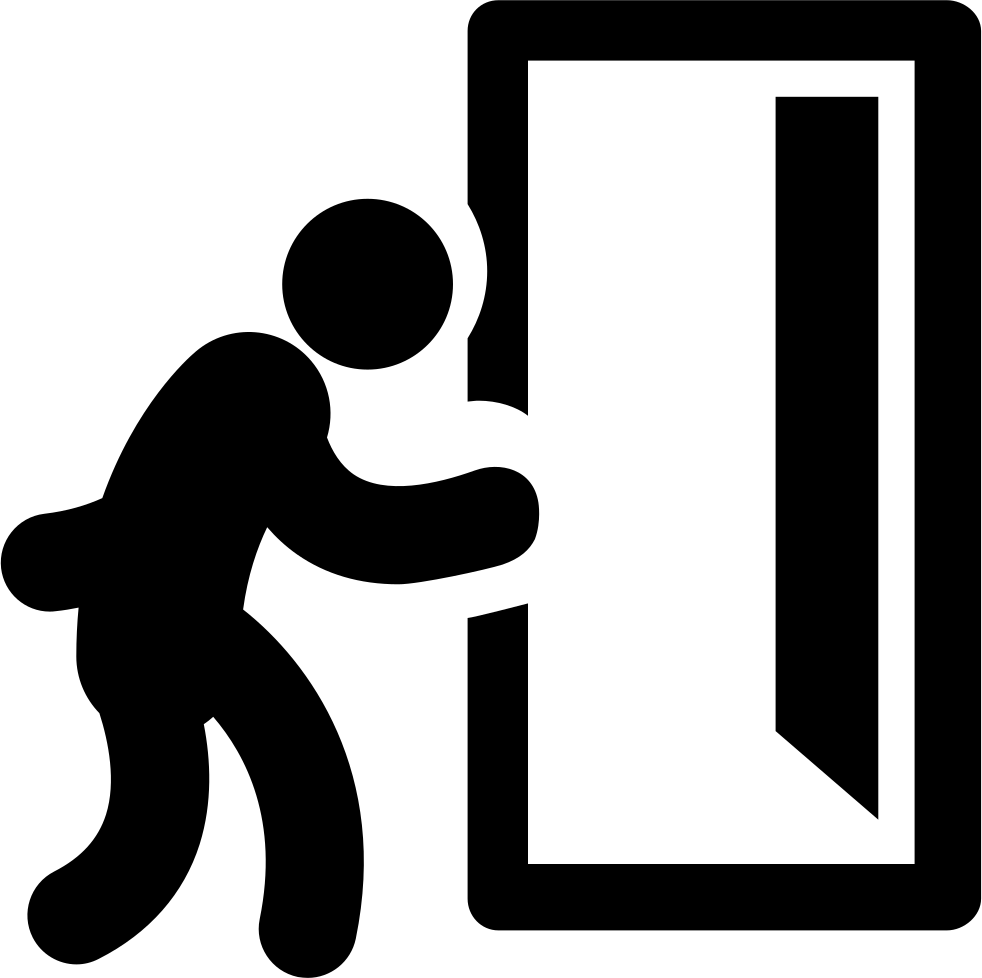 Person Exiting Through Door Silhouette PNG image