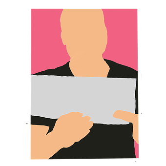 Person Holding Blank Sign Illustration PNG image