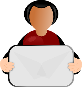 Person Holding Email Icon PNG image