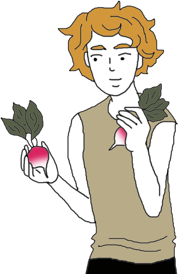 Person Holding Radish Illustration PNG image