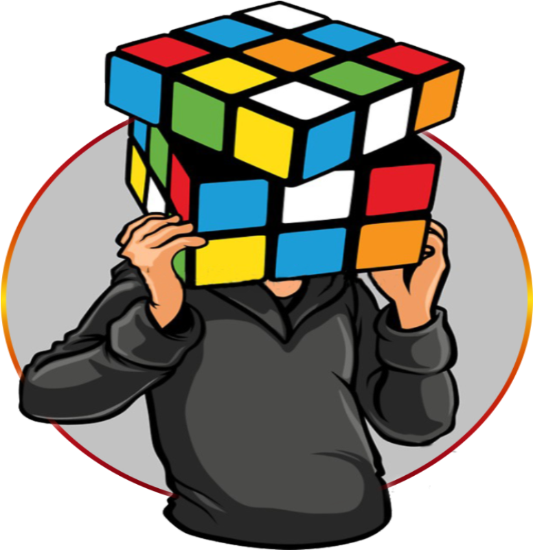 Person Holding Unsolved Rubik Cube PNG image