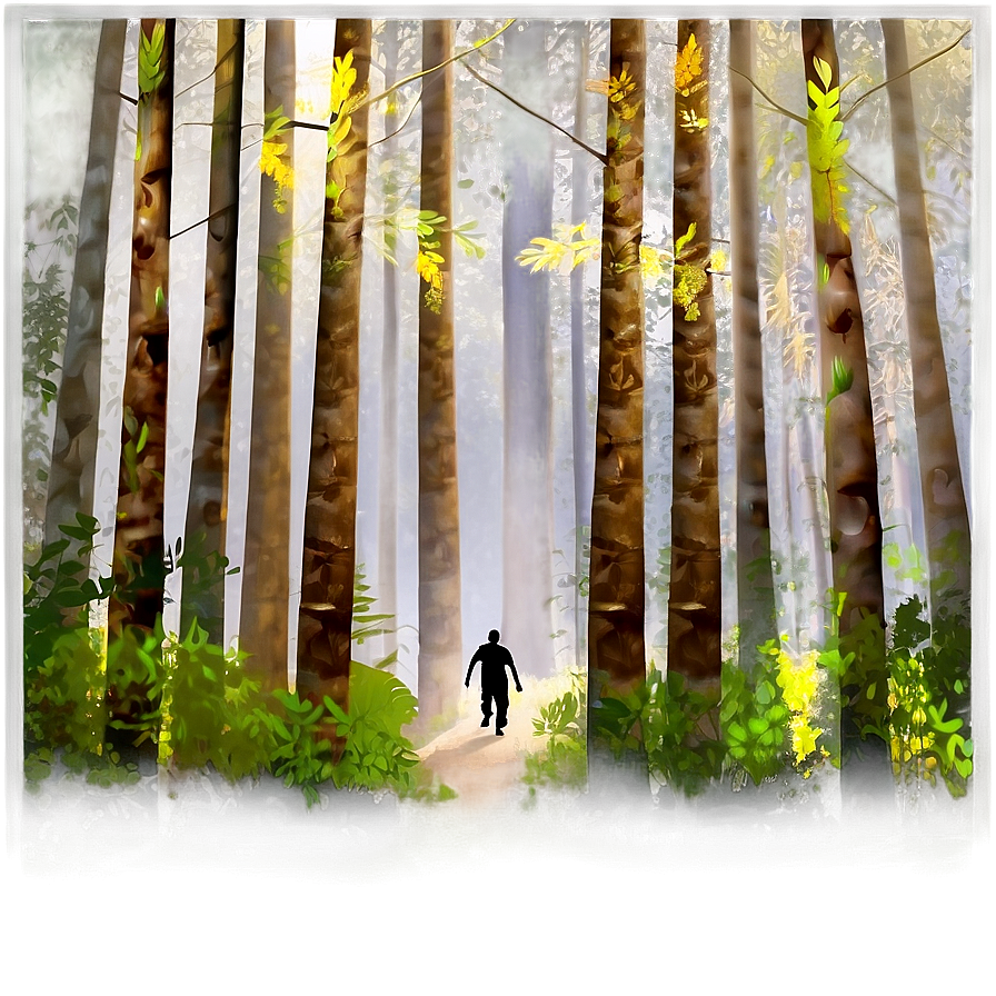 Person Walking Through Forest Png Csd33 PNG image