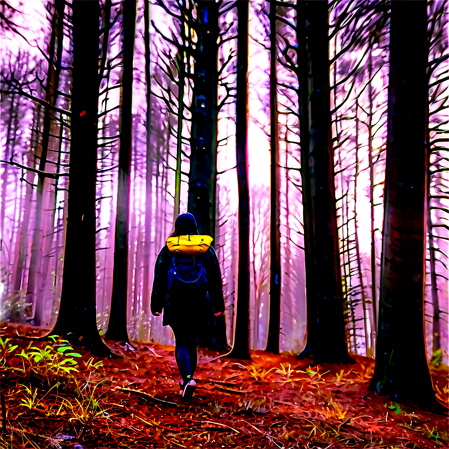 Person Walking Through Forest Png Hbq61 PNG image
