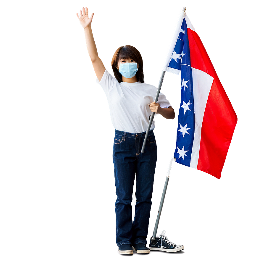 Person Waving Flag Png Ouv PNG image