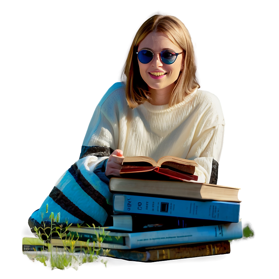 Person With Book Png Wmw PNG image