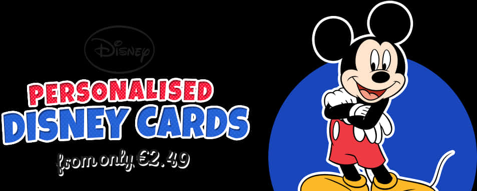 Personalised Disney Cards Promowith Mickey Mouse PNG image
