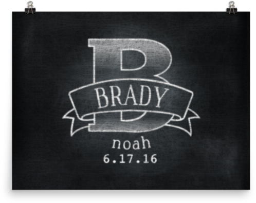 Personalized Blackboard Artwork Brady PNG image