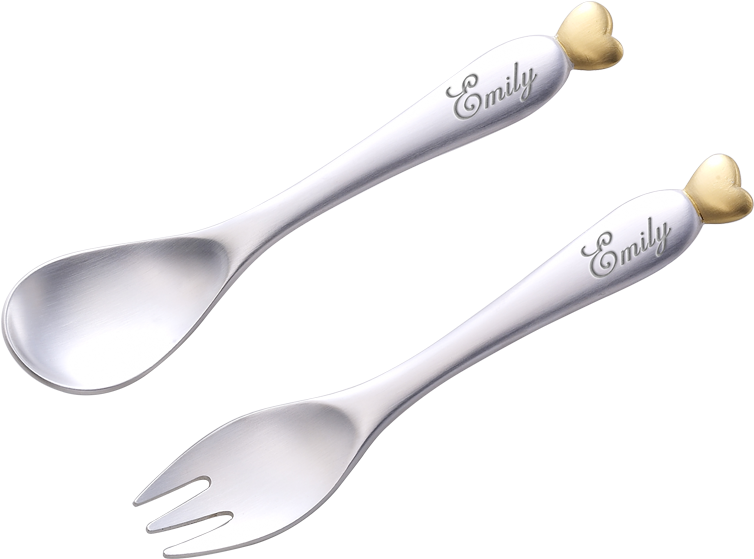 Personalized Emily Forkand Spoon Set PNG image