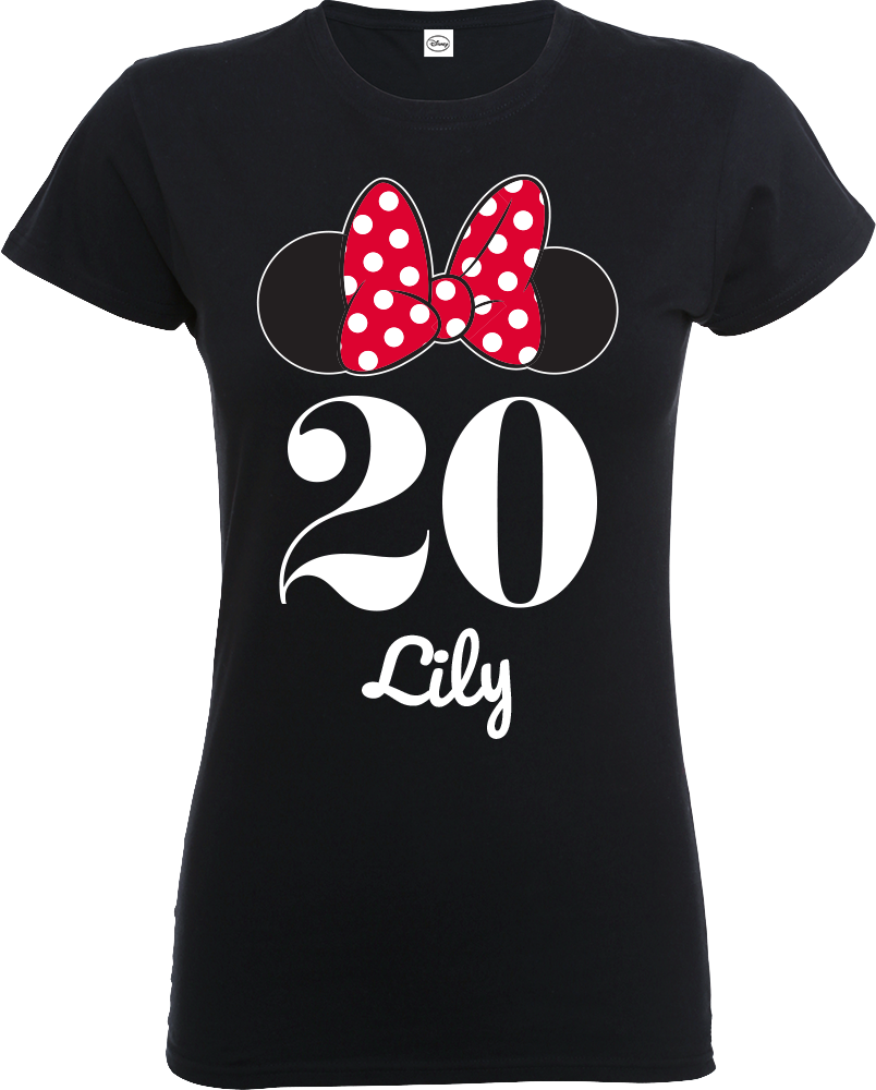 Personalized Minnie Bow Birthday Shirt Design PNG image