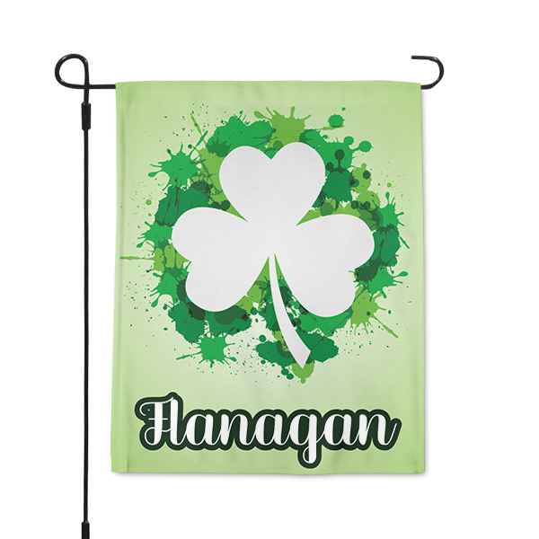 Personalized Shamrock Garden Flag PNG image