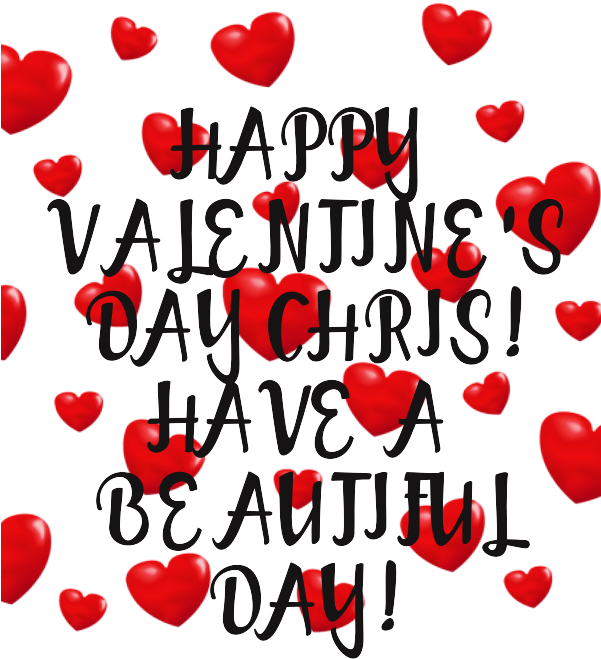 Personalized Valentines Day Greeting Hearts PNG image