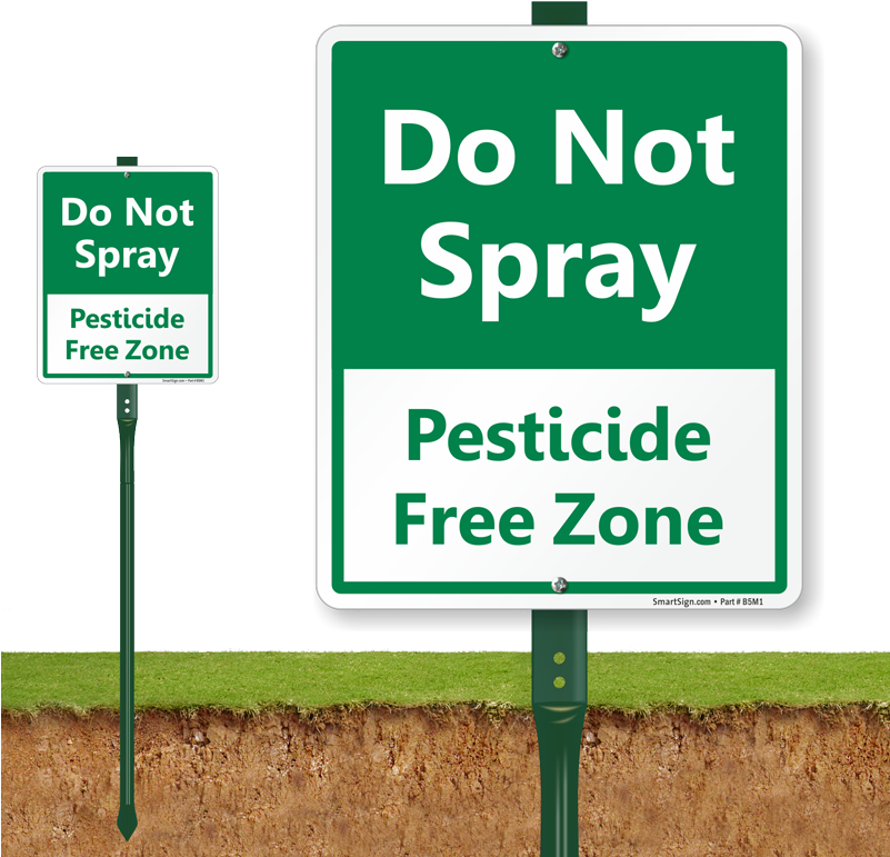 Pesticide Free Zone Street Sign PNG image