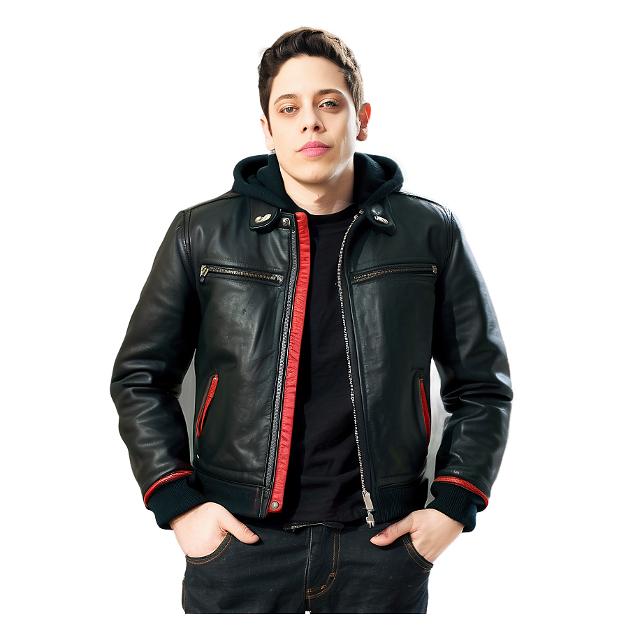 Pete Davidson In Leather Jacket Png 06252024 PNG image