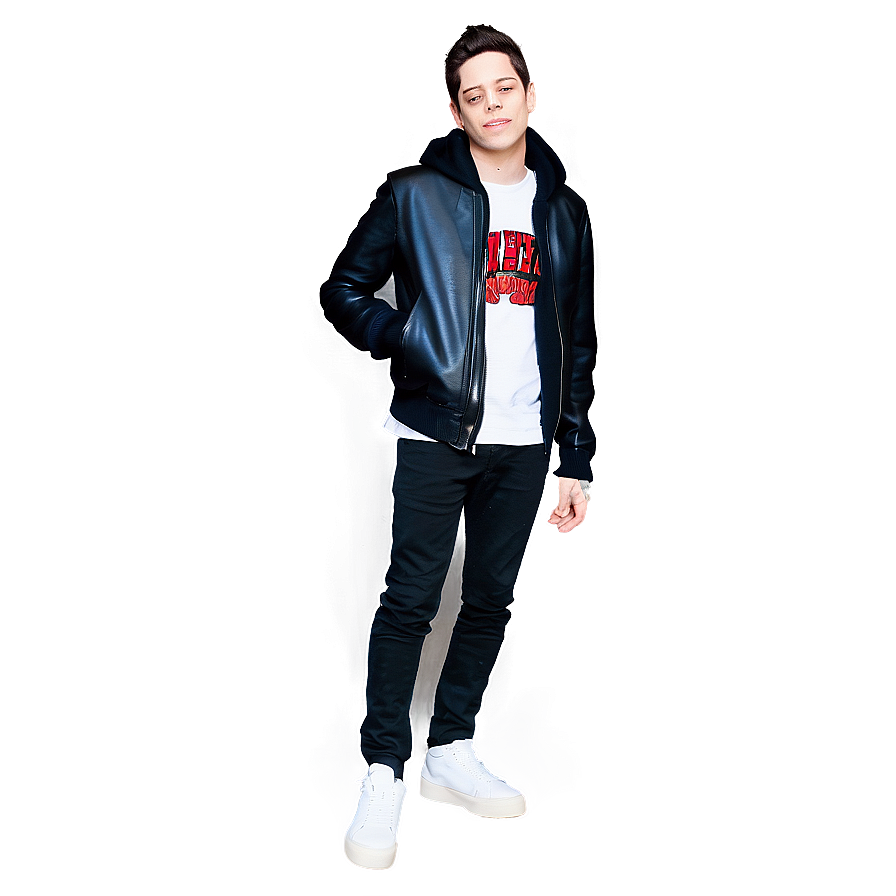 Pete Davidson In Leather Jacket Png 06252024 PNG image