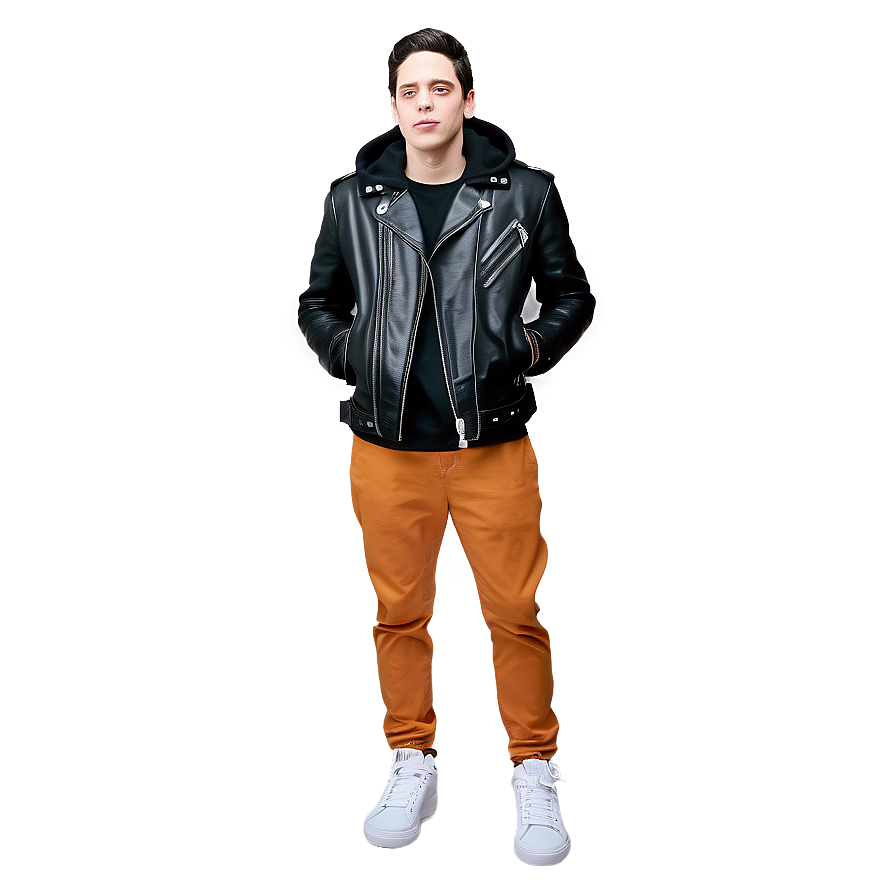 Pete Davidson In Leather Jacket Png Qxt80 PNG image