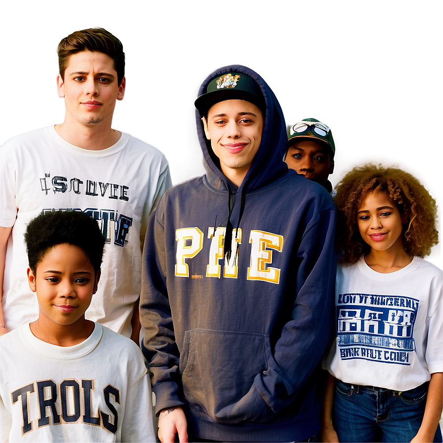 Pete Davidson With Cast Members Png 06252024 PNG image